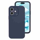 For iPhone 16 Plus Precise Hole Liquid Silicone Jelly Color Full Coverage Phone Case(Midnight Blue) - 1