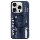 For iPhone 15 Pro Max Striped Skin Feel Magnetic Magsafe Phone Case(Black) - 1