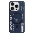 For iPhone 15 Pro Striped Skin Feel Magnetic Magsafe Phone Case(Black) - 1