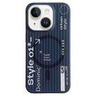 For iPhone 15 Striped Skin Feel Magnetic Magsafe Phone Case(Black) - 1