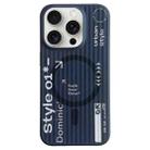 For iPhone 14 Pro Striped Skin Feel Magnetic Magsafe Phone Case(Black) - 1