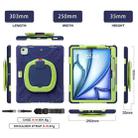 For iPad Air 13 2024 Silicone Hybrid PC Tablet Case with Holder & Shoulder Strap(Navy Blue Lime) - 2