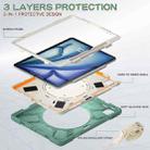 For iPad Air 13 2024 Silicone Hybrid PC Tablet Case with Holder & Shoulder Strap(Emerald Green) - 3