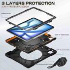 For iPad Air 13 2024 Silicone Hybrid PC Tablet Case with Holder & Shoulder Strap(Black) - 3