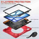 For iPad Air 13 2024 Silicone Hybrid PC Tablet Case with Holder & Shoulder Strap(Red) - 3