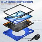 For iPad Air 13 2024 Silicone Hybrid PC Tablet Case with Holder & Shoulder Strap(Blue) - 3