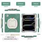 For iPad Pro 13 2024 Silicone Hybrid PC Tablet Case with Holder & Shoulder Strap(Emerald Green) - 2