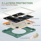For iPad Pro 13 2024 Silicone Hybrid PC Tablet Case with Holder & Shoulder Strap(Emerald Green) - 3