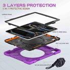 For iPad Pro 13 2024 Silicone Hybrid PC Tablet Case with Holder & Shoulder Strap(Purple) - 3