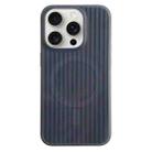 For iPhone 15 Pro Max Striped Skin Feel Magnetic Magsafe Phone Case(Black) - 1