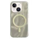 For iPhone 15 Striped Skin Feel Magnetic Magsafe Phone Case(Yellow) - 1