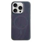 For iPhone 14 Pro Striped Skin Feel Magnetic Magsafe Phone Case(Black) - 1