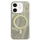 For iPhone 12 Striped Skin Feel Magnetic Magsafe Phone Case(Yellow) - 1