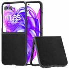 For Motorola Razr 50 Ultra PU Leather Black Frame Full Coverage Phone Case(Black) - 1