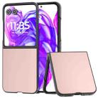 For Motorola Razr 50 Ultra PU Leather Black Frame Full Coverage Phone Case(Light Pink) - 1