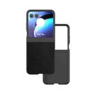 For Motorola Razr 50 PU Leather Black Frame Full Coverage Phone Case(Black) - 1