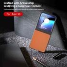 For Motorola Razr 50 PU Leather Black Frame Full Coverage Phone Case(Orange) - 2