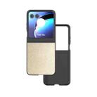 For Motorola Razr 50 PU Leather Black Frame Full Coverage Phone Case(Gold) - 1