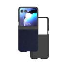 For Motorola Razr 50 PU Leather Black Frame Full Coverage Phone Case(Dark Blue) - 1