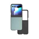 For Motorola Razr 50 PU Leather Black Frame Full Coverage Phone Case(Light Blue) - 1