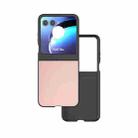 For Motorola Razr 50 PU Leather Black Frame Full Coverage Phone Case(Light Pink) - 1