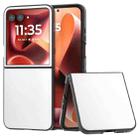 For Motorola Razr 60 Ultra PU Leather Black Frame Full Coverage Phone Case(White) - 1
