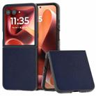 For Motorola Razr 60 Ultra PU Leather Black Frame Full Coverage Phone Case(Dark Blue) - 1