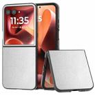 For Motorola Razr 60 Ultra PU Leather Black Frame Full Coverage Phone Case(Silver) - 1