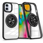 For iPhone 16 Plus Magnetic Rotating Ring Holder Phone Case(Black) - 1