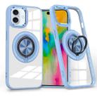 For iPhone 16 Plus Magnetic Rotating Ring Holder Phone Case(Light Blue) - 1