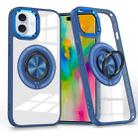 For iPhone 16 Plus Magnetic Rotating Ring Holder Phone Case(Dark Blue) - 1