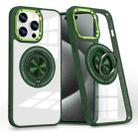For iPhone 15 Pro Magnetic Rotating Ring Holder Phone Case(Dark Green) - 1