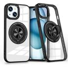 For iPhone 15 Plus Magnetic Rotating Ring Holder Phone Case(Black) - 1