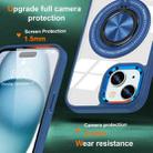 For iPhone 15 Magnetic Rotating Ring Holder Phone Case(Dark Blue) - 2