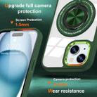 For iPhone 14 Plus Magnetic Rotating Ring Holder Phone Case(Dark Green) - 2