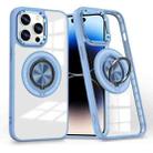 For iPhone 14 Pro Magnetic Rotating Ring Holder Phone Case(Light Blue) - 1