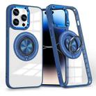 For iPhone 14 Pro Max Magnetic Rotating Ring Holder Phone Case(Dark Blue) - 1