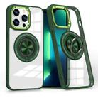 For iPhone 13 Pro Max Magnetic Rotating Ring Holder Phone Case(Dark Green) - 1