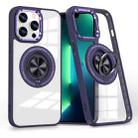 For iPhone 13 Pro Magnetic Rotating Ring Holder Phone Case(Dark Purple) - 1