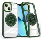 For iPhone 13 Magnetic Rotating Ring Holder Phone Case(Dark Green) - 1