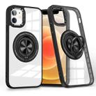 For iPhone 12 Magnetic Rotating Ring Holder Phone Case(Black) - 1