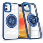 For iPhone 12 Magnetic Rotating Ring Holder Phone Case(Dark Blue) - 1