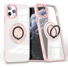 For iPhone 11 Pro Magnetic Rotating Ring Holder Phone Case(Pink) - 1