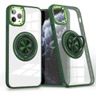 For iPhone 11 Pro Max Magnetic Rotating Ring Holder Phone Case(Dark Green) - 1