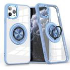 For iPhone 11 Pro Max Magnetic Rotating Ring Holder Phone Case(Light Blue) - 1