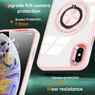 For iPhone XS / X Magnetic Rotating Ring Holder Phone Case(Pink) - 2