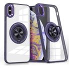 For iPhone XS Max Magnetic Rotating Ring Holder Phone Case(Dark Purple) - 1