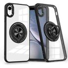 For iPhone XR Magnetic Rotating Ring Holder Phone Case(Black) - 1