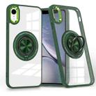 For iPhone XR Magnetic Rotating Ring Holder Phone Case(Dark Green) - 1