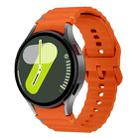 For Samsung Galaxy Watch FE 40mm Wave Pattern Stitched Silicone Watch Band(Orange) - 1